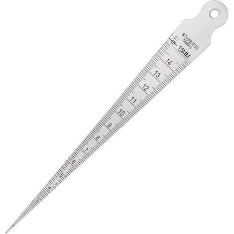 Jauge d'épaisseur à coin 1-15 mm (1/64-5/8"), jauge de conicité, règle en acier inoxydable, outil de mesure impérial et métrique pour l'inspection des soudures
