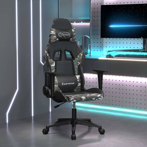vidaXL Silla gaming cuero sintético negro y camuflaje (1/5)