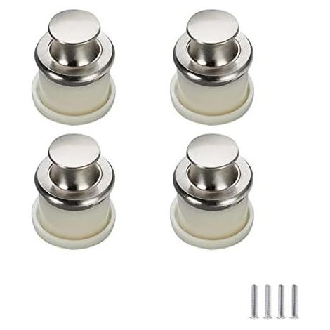 4 pièces Bouton Poussoir Poignee de Placard Encastré Poignée Tatami Caché Poignées Bouton poussoir Invisibles Poignées de Tiroir Cuisine Bouton de porte trou unique (1/5)