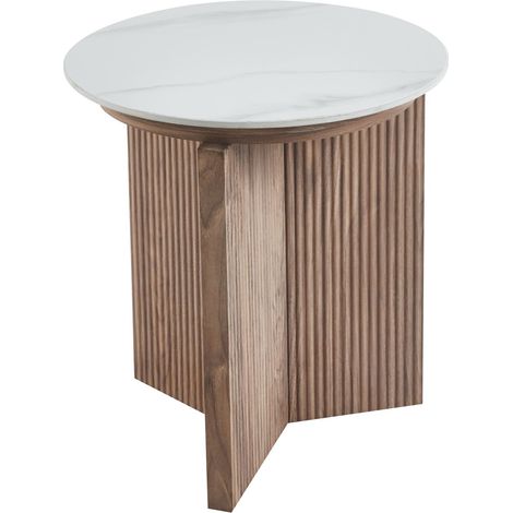 CASA COLLECTION Tavolino  Kami Con Top Marmorizzato Bianco 45 cm (1/2)
