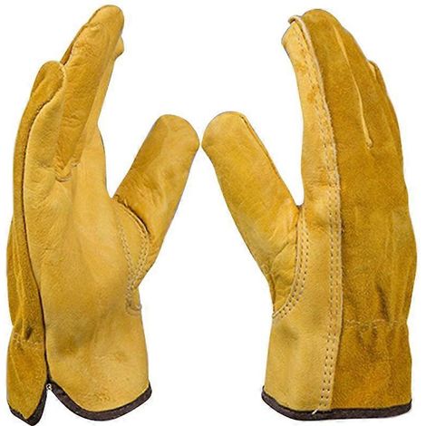 Gants de jardin tendance résistants épais et solides en cuir de vachette souple et anti-coupure pour jardiner et creuser en toute sécurité. (1/5)