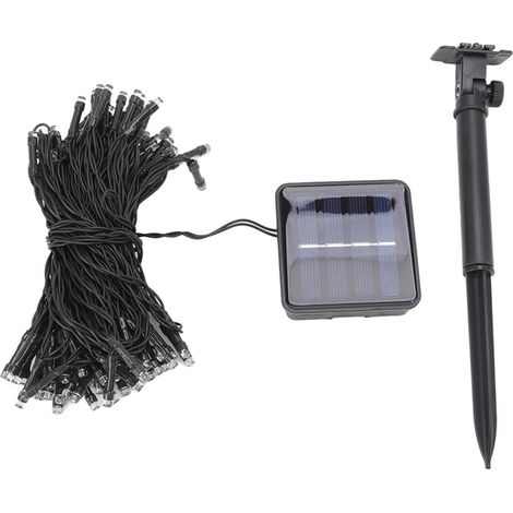 Dekorative Solar-Lichterkette mit 100 LEDs, 8 Modi, IP65 wasserdicht, 12 Meter, mehrfarbige Gartenbeleuchtung (1/5)