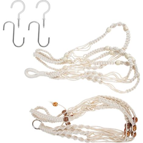 Suspension pour plantes d'extérieur CHILDWEET, en coton beige (1/5)