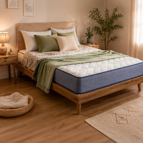 Matelas - JUANIO - Mila réversible - 140x190 cm - 20 cm - Mémoire 50 kg/m³ respirant