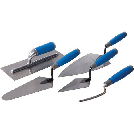 SILVERLINE TROWEL SET SOFT GRIP 5PC HAND BRICK PLASTERING BUILDER 395016