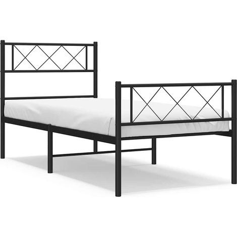 Maison Exclusive - Giroletto con Testiera e Pediera Metallo Nero 100x190 cm (1/5)