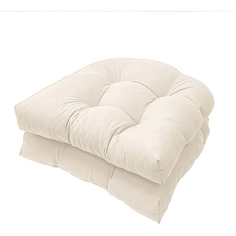 Set of 2 U-Shaped Sofa Cushions, Replacement Rattan Chair Cushions, Thick Outdoor Seat Cushions, Indoor/Outdoor Chair Cushions, Patio Chair Cushions (1/5)
