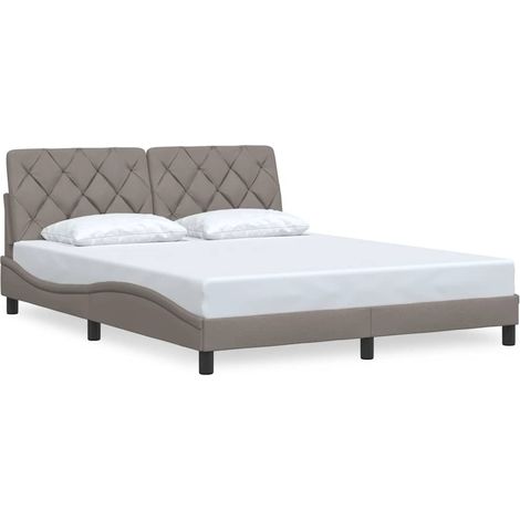 Lit Double, Lit Contemporain, Cadre de Lit taupe 160x200 cm tissu q8305 (1/4)