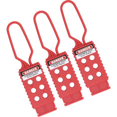 Cadenas de Sécurité 6 Trous pour Verrouillage Électrique, Isolation et Maintenance - Lot de 3 Pièces, Diamètre 9mm (1/5)