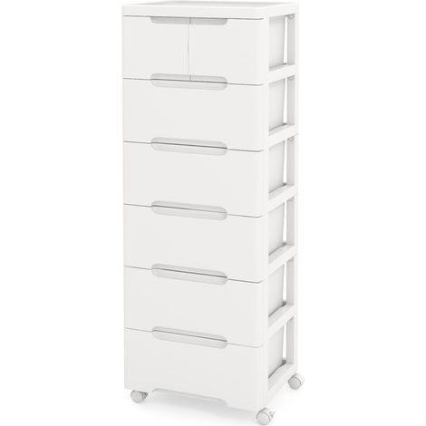 COSTWAY Rolling Storage Cabinet Vertical Storage Unit with 7 Drawers (1/5)