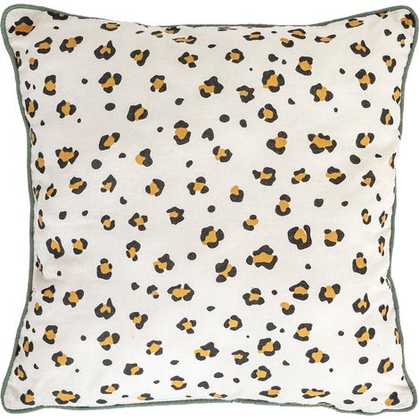 Cojín infantil Addel estampado leopardo Amarillo Negro 40x40cm - Atmosphera créateur d'intérieur (1/2)
