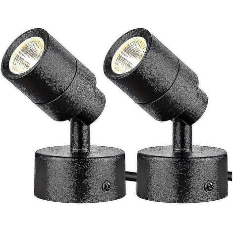 Lot de 2 spots LED d'intérieur, 3 W, éclairage indirect, projecteur de sol, 3000 K, éclairage d'accentuation intérieur A (1/5)