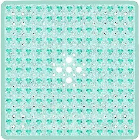 tapis De Bain Carr Antidrapant Avec Ventouses (vert) 5353cm - Durable Et Lgant - Tapis De Bain Antidrapant - Design Moderne - Ventouses De Haute (1/5)