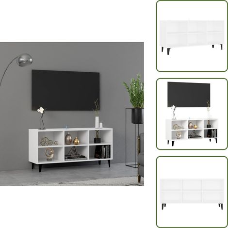 The Living Store TV-Schrank mit Metallbeinen Weiß 103,5x30x50 cm - Schrank für TV (1/5)