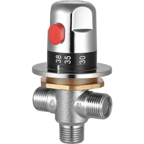 Robinet mélangeur thermostatique G1/2 en laiton pour douche, contrôle de l'eau chaude/froide (1/4)