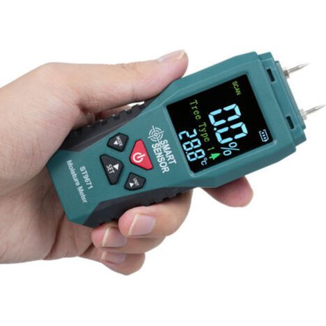 Pin-type moisture tester, 4 measurement modes, for wood, paper, walls, floors and building materials (1/5)
