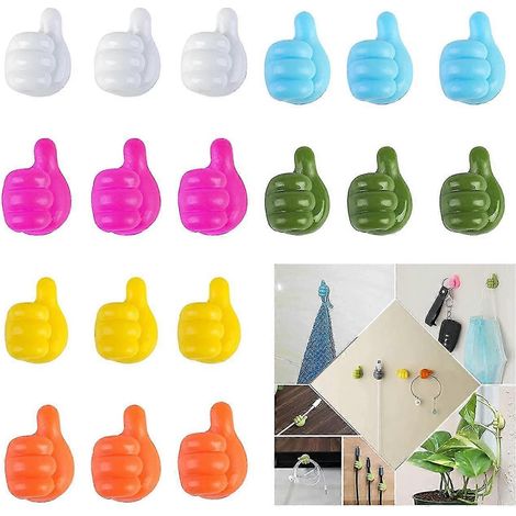 Lot de 18 attaches-câbles autocollantes pour pouce, support et organiseur de câbles (1/5)