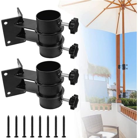 Lot de 2 supports de parasol de terrasse, supports de base robustes pour parasol de terrasse, balustrade de terrasse