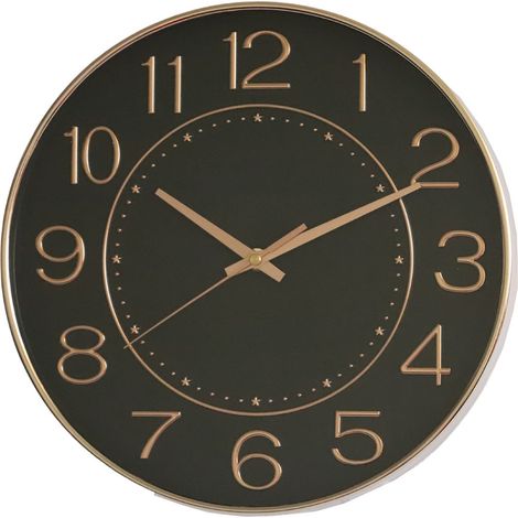 Horloge Murale - Cadran Plastique Relief - Verre Protecteur - Silencieuse - Pour Bureau École Salle De Classe - 1 Pièce (1/5)