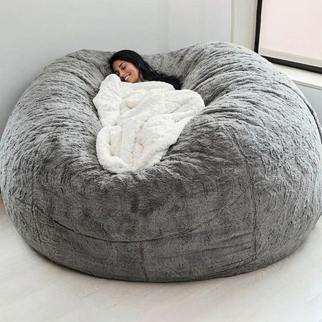 Maison éponge lit pouf housse de chaise housse Double chambre balcon grand canapé rond doux moelleux couverture pas de remplissage seulement couverture (1/3)