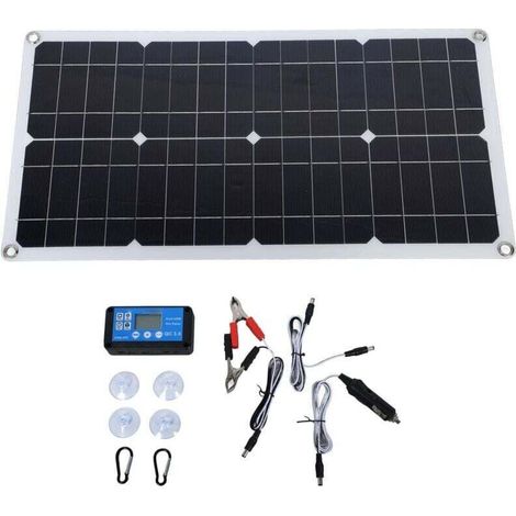 Kit solare portatile IP67 da 100 W con regolatore di corrente continua 12/24 V 20 A per camper, roulotte e veicoli – Impermeabile e compatto