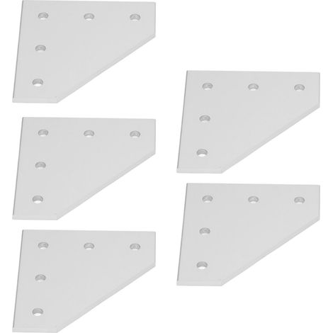 5 plaques de fixation renforcées en aluminium à 5 trous, lot de 5, connecteur solide pour assemblage meuble et industrie mécanique 4040L (1/5)