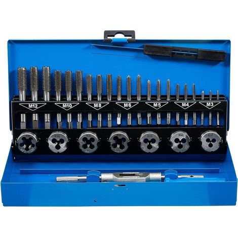 Jeu de Tarauds M3-M12 32 pcs - Acier, Résistants et Précis - Pro - D-Work
