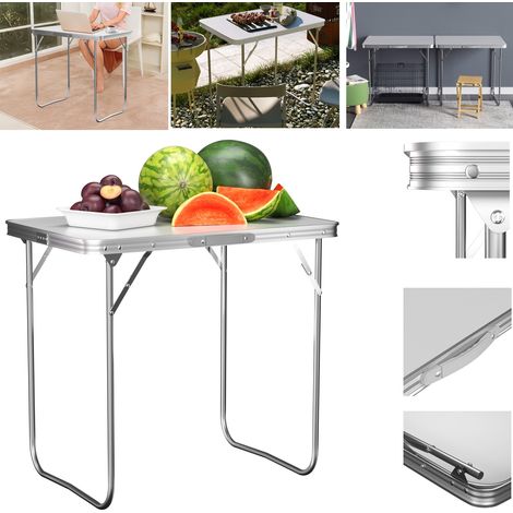 TABLE DE PIKNIK, DE FÊTE, DE REPAS ET DE CAMPING PLIANTE ET TRANSPORTABLE, ROBUSTE, POUR L'INTÉRIEUR ET L'EXTÉRIEUR, 80 X 60 CM