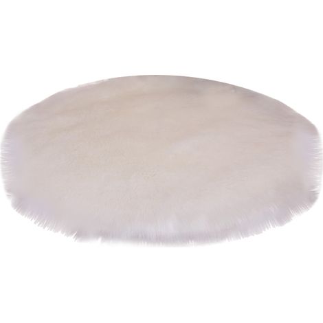 Tapis Faux Fourrure - Rond Non Glissant - Pour Salon Chambre Ou Nursery - Diamètre 80 Cm - 1 Pièce (1/5)