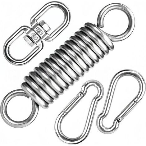 Hängesessel- und Hängestuhl-Befestigungsset (4-teilig) – Robustes System mit Edelstahl-304-Federn und inkludierten Haken, ideal für Außen-Schaukeln