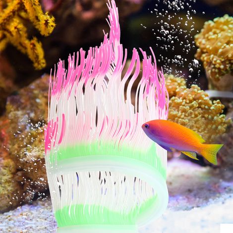 Coral Artificiel en Silicone pour Aquarium Décoration de Faux Anémones de Mer Plantes Aquatiques 50CM Rose-AUTRES (1/5)