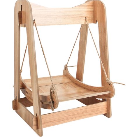 Hamac pour animaux de compagnie, lit confortable d'été, planche en bois amovible, balançoire pour chat, chiot, Beige (1/3)