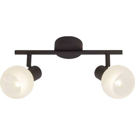 BRILLIANT Lampe Gabon Spotrohr 2flg braun/weiß-alabaster 2x D45, E14, 40W, geeignet für Tropfenlampen (nicht enthalten) Köpfe schwenkbar (1/3)
