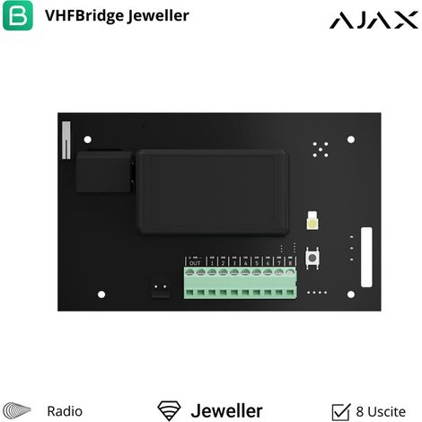 38188 - Jeweller - vhfBridge Lite - Modulo per collegamento dei sistemi di sicurezza Ajax e trasmittori radio VhF di terze parti - Ajax sicurezza wireless