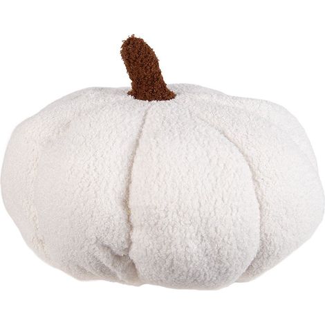Citrouille Décorative d'Automne et Fête d'Halloween en Polyester Blanc Ø 30 x 18 cm - PANGIVO