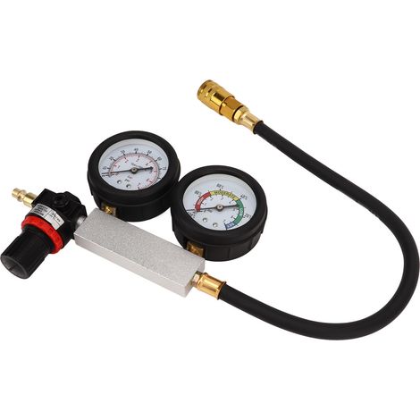 Kit de test d'étanchéité des cylindres, ensemble de manomètres de test de compression moteur pour moteur à essence avec bougies d'allumage de 14 mm, 12 mm et 10 mm (1/5)