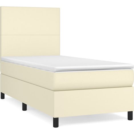 Maison Exclusive - Boxspringbett mit Matratze Creme 90x200 cm Kun