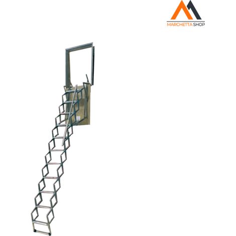 SCALA A PANTOGRAFO A PARETE 70 x 100 x H. 3 mt. -11 gr.