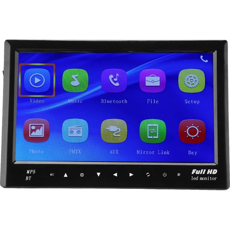 Écran TFT 7 pouces moniteur de recul AV double entrée Bluetooth vision nocturne angle 120° pour voiture sans caméra, affichage tactile avec boutons (1/5)