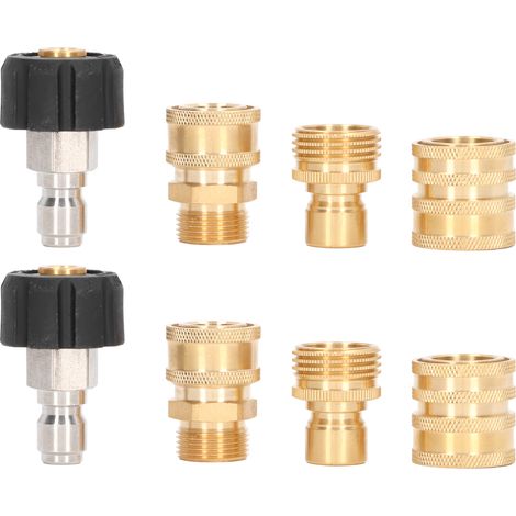Kit de 8 adaptateurs pour nettoyeur haute pression, raccords rapides en métal pour nettoyeur de voiture (1/5)