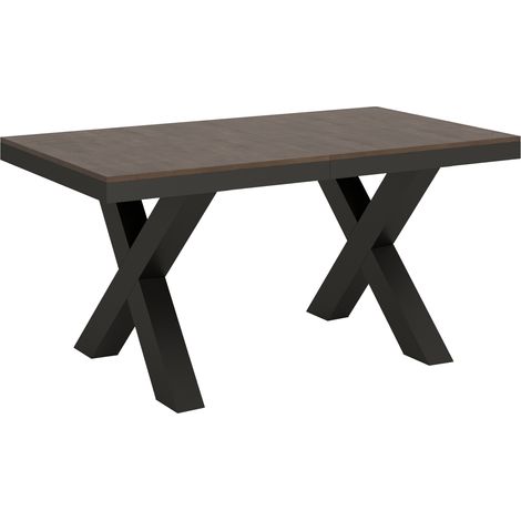 Tavolo "Andria" allungabile in legno per sala da pranzo -Allungabile fino a 264 cm / Noce (1/5)