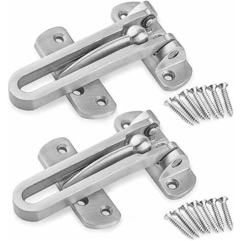 Entrebailleur de Sécurité Porte Acier Fenêtre Garde Verrou Porte d'Entrée Sans Chaîne Loquet de Verrouillage Pour Fenêtre Porte, Empêche l'Entrée Par Effraction,(2Pcs,Dessin） (1/5)
