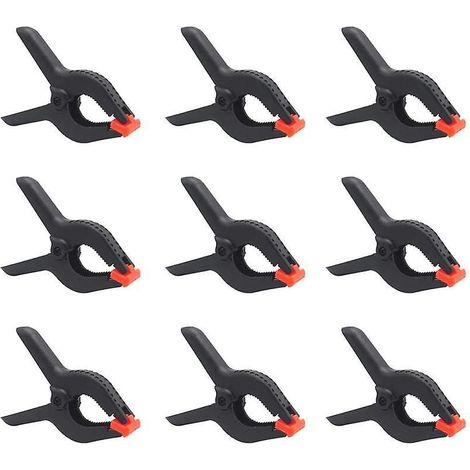 9 Pcs 3,5 Pouces Pinces Clips Universels Pour Studio Papier Toile Mousseline Toile De Fond, Heavy Duty Pinces  Ressort, Menuiserie Pinces  Ressort (1/5)