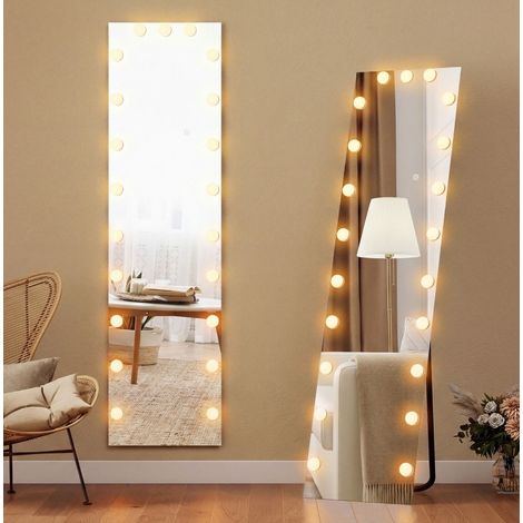 Specchio intero RGB LED 150 x 40 cm con 21 lampadine, touch, memoria, vetro temperato HAVRYA (1/4)