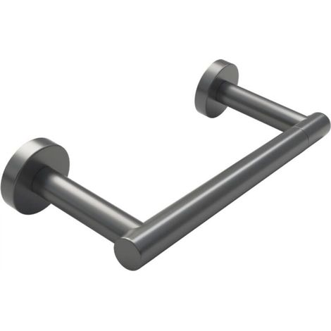 Portarotolo di carta igienica grigio 21 x 9 x 5 cm, 1 portarotolo girevole a doppia colonna in acciaio inox, montaggio a parete mobile