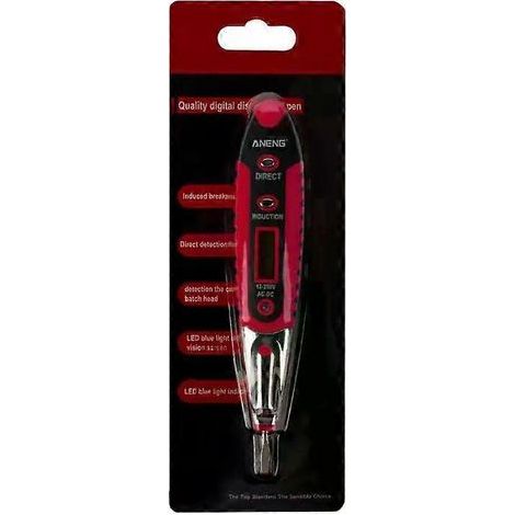 HONORNIC - Stylo testeur multi-numérique 12-250 V CC, tournevis électrique, détecteur à écran LCD, outil d'électricien