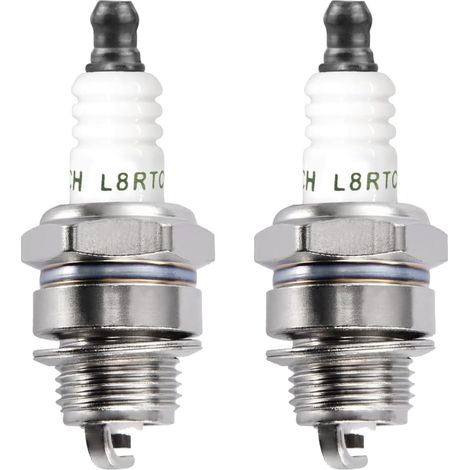 2 Pcs Universal Spark Plugs for 2 Stroke Engine Lawn Mower Replacement Spark Plugs for Lawn Mower Chainsaw Brush Cutter (1/5)