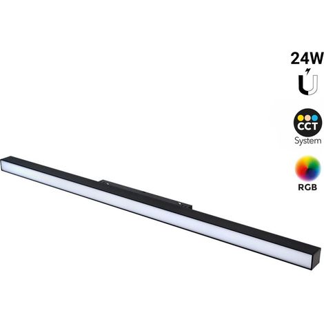 Spot linéaire opale sur rail magnétique RGB + CCT - 24W - Mi (1/5)