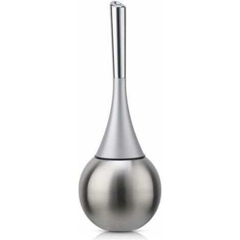 Porte-brosse WC autoportant en acier inoxydable 304 – Finition brossée et résistante aux rayures – Ensemble complet avec brosse – Argent (1/5)