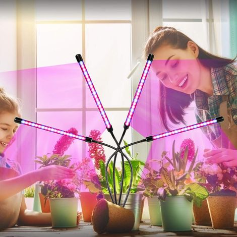 80-LED-Wachstumslicht mit 3H/9H/12H-Autotimer, 5 Helligkeits-LEDs für Sämling, Wachstum, Blüte und Fruchtbildung. (1/5)
